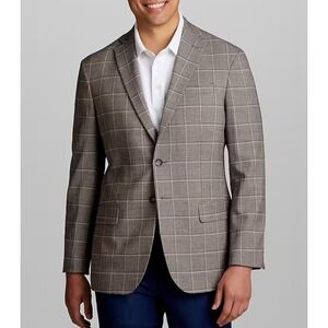 44L Jos A BANK Traveler Tailored Fit Windowpane Sportcoat Blazer D010032 16HE